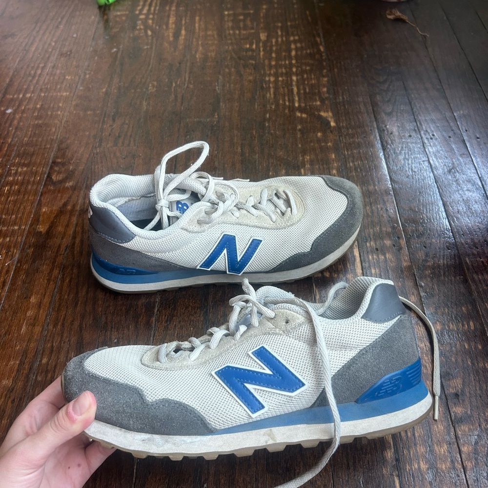New Balance Men's Grey & Blue Athletic Sneakers
